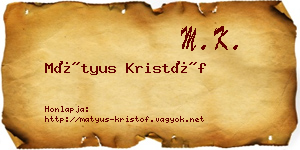 Mátyus Kristóf névjegykártya