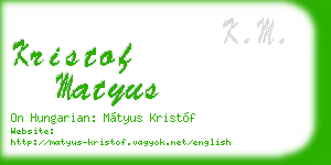 kristof matyus business card