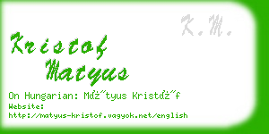 kristof matyus business card